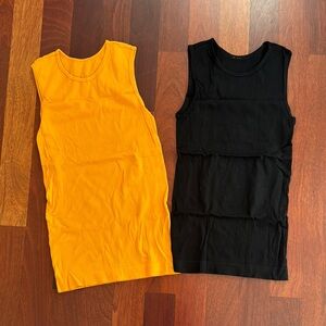 Zyia Parallel Tanks- Black and Orange